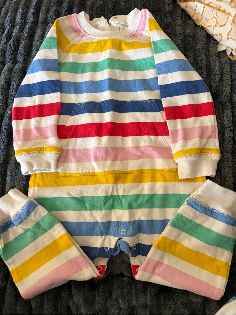 Striped Rainbow Toddler One-Piece Romper